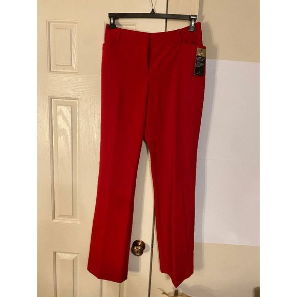 Worthington Perfect Trouser Red Pants, Size 12 L, NWT Pants - Picture 1 of 6